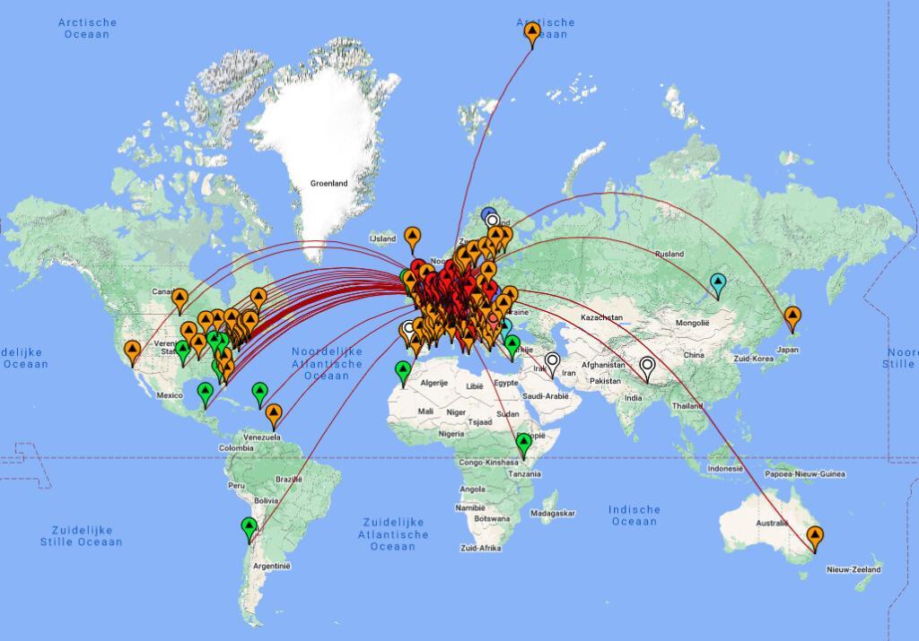 Alle QSO's met CWMorse Code PE2V